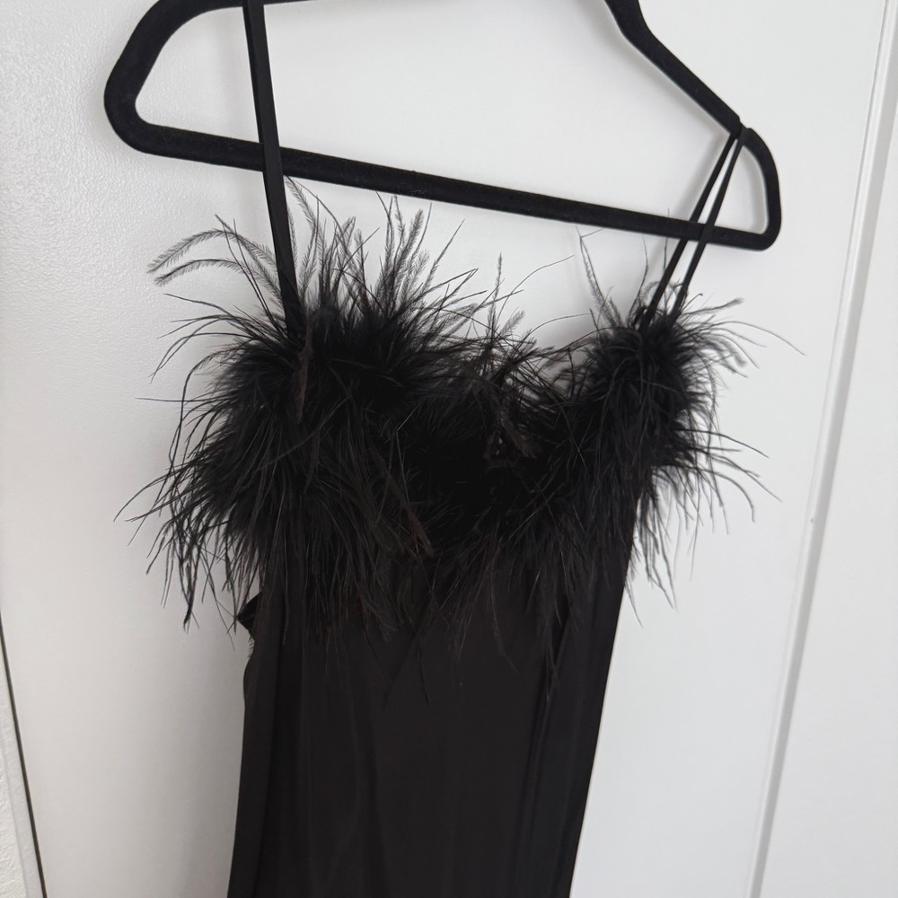 Sleeper Boheme slip dress with feathers in black • size S - Picture 3 of 8